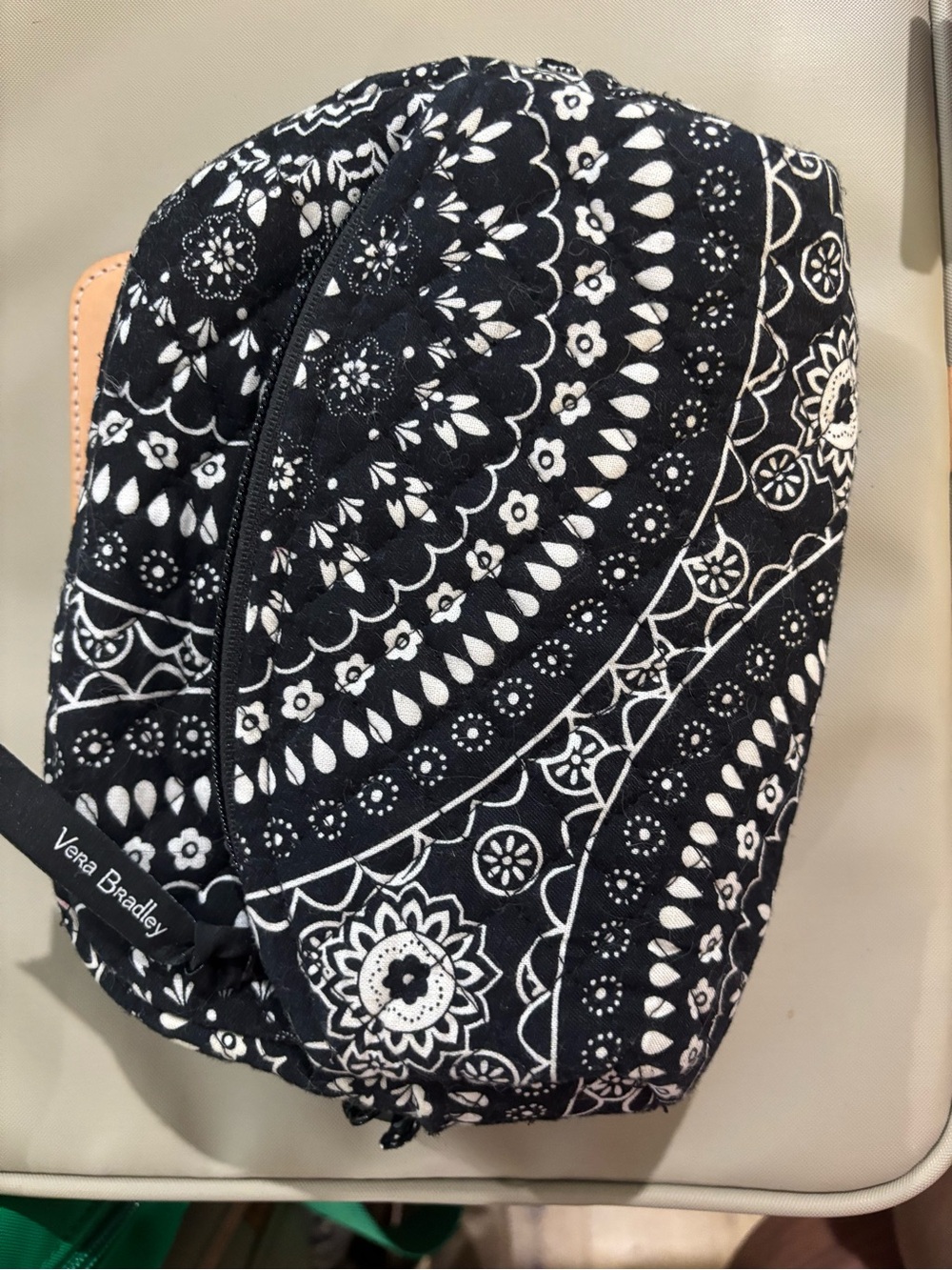 Vera Bradley Black & White Floral Paisley Cosmetic Pouch